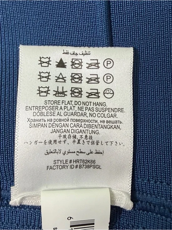 Herve Leger Blue, Black & White Shoulder Bandage Dress Size S - Picture 10 of 11